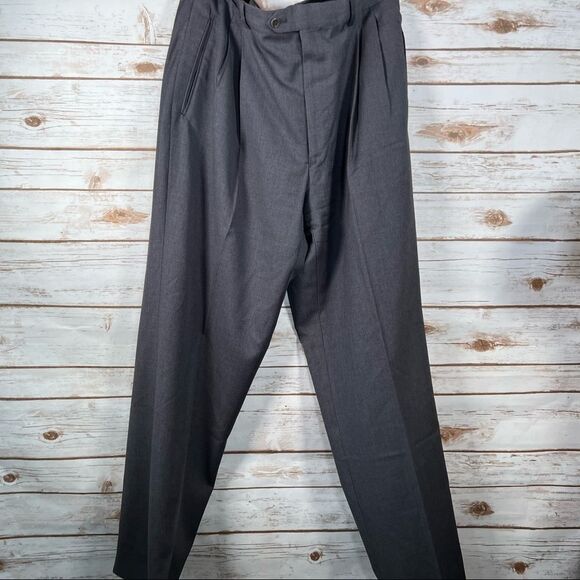 Valentino UOMO Super 120s Grey Dress Pants 52 R - Picture 5 of 16